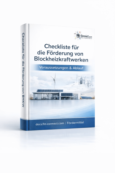 Checkliste für Förderung Blockheizkraftwerke im Facility Management Cover 